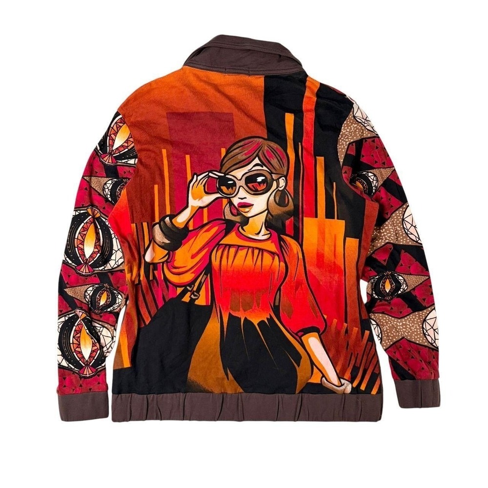 Profile rare graphic zip up jacket